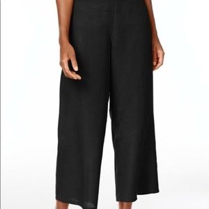 Eileen Fisher Black Italian Fabric Cropped Pant